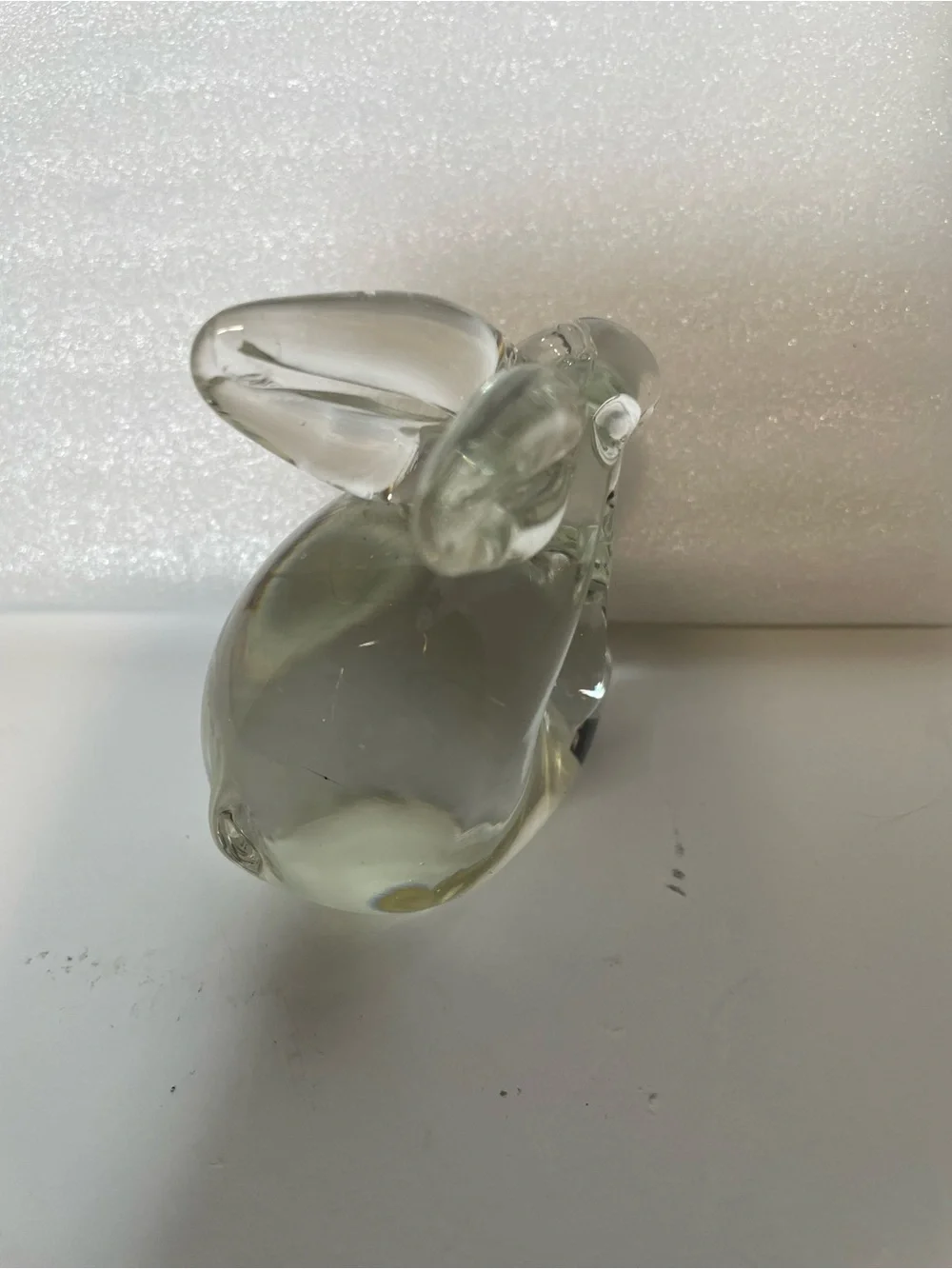 Clear Glass Bunny Figurine Decorative Accent